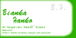 bianka hanko business card